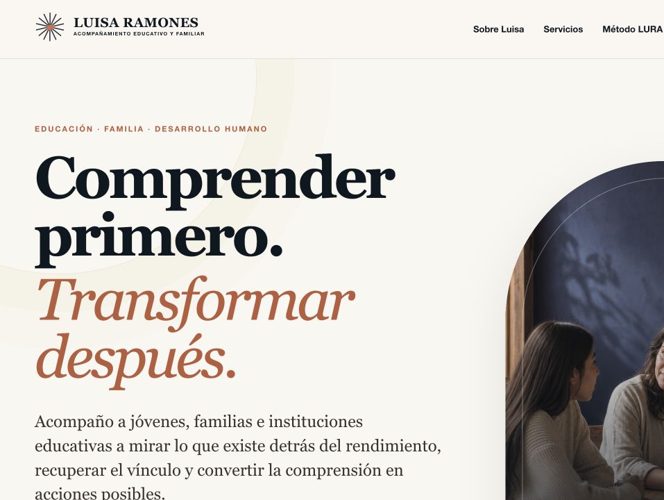 Vista de la web de Luisa Ramones